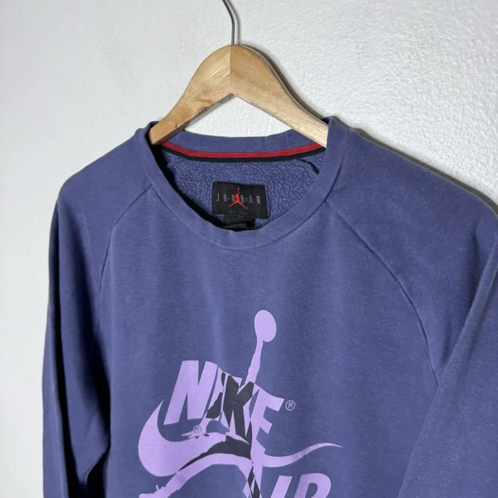 Air Jordan Classic Jumpman Purple Blue Crew Sweatshirt‎ Crewneck Mens XL